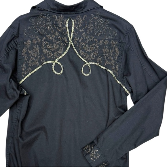 Men's One Teaspoon Embroidered Western Shirt MBlack Western Style, Medium NWT - Picture 4 of 9